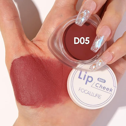 FOCALLURE Velvet-hazy Matte Cheek Lip Mud Dual-use For Lips And Cheek Lip Clay High Pigment Lipstick Blush Lasting Lip Tint