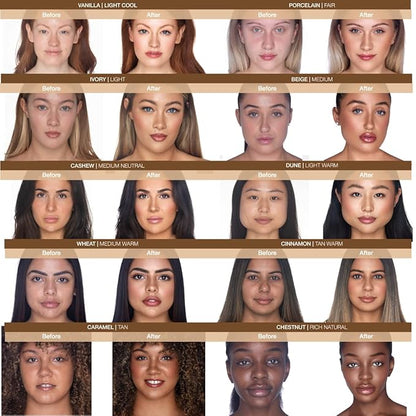 Rachel Couture Lightweight Liquid Foundation with Buildable Coverage & Matte Finish | Vegan & Cruelty-Free | Skin-Nourishing Arnica Extract Infusion - 1.18 Fl Oz - Beige