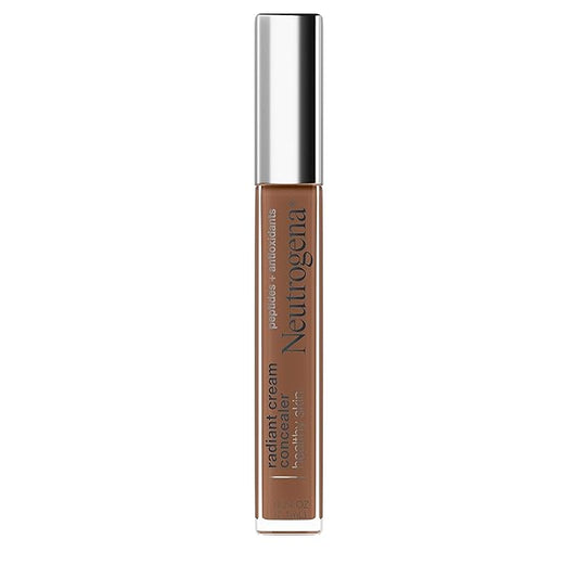 Neutrogena Healthy Skin Radiant Brightening Cream with Peptides & Vitamin E Antioxidant, Lightweight Perfecting Concealer Cream, Non-Comedogenic, Java Deep 02 with neutral undertones, 0.24 oz