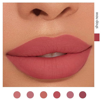 PHOERA Foundation,6 Pcs Matte Liquid Lipstick Makeup Set, Matte liquid Long-Lasting Wear,PHOERA Makeup Foundation Full Coverage(104- Buff Beige)