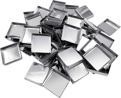 20 Pieces Empty 26 mm Square Metal Pans Cosmetic Eyeshadow Blush Lipstick Organizer for Magnetic Makeup Palette (Height 5 mm)