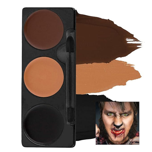 Mehron Makeup Tri-Color Character Makeup Palette | Halloween, Special Effects and Theater Cream FX Palette | Face Paint .7 oz (20 g) (WEREWOLF)