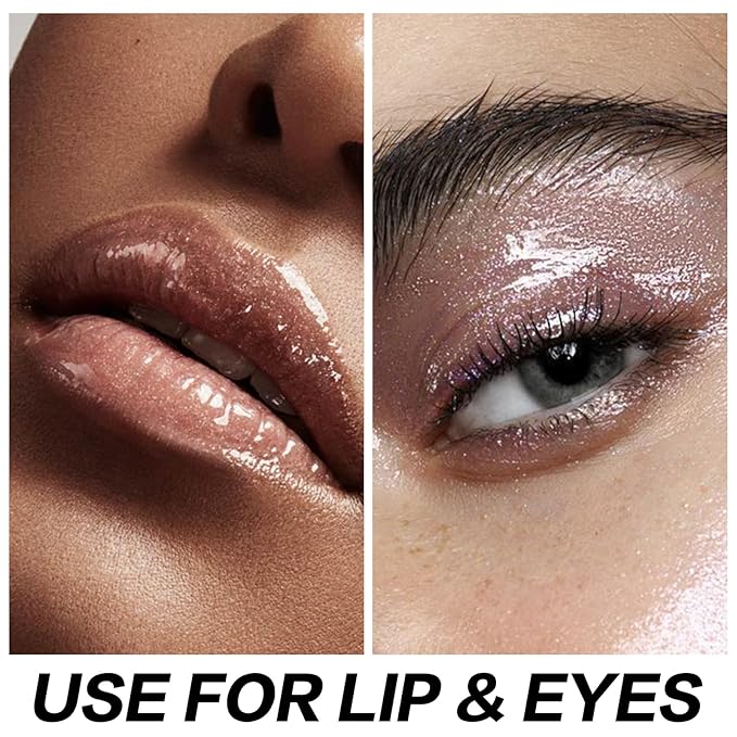 FOCALLURE High Shine Glitter Lip Gloss,Hydrates and Soothes Lips for a Gorgeous,Delivers a Non-sticky Glossy finish,Long-lasting Shine & Fuller-looking Lip Makeup,GD02 LUSTFORMONEY