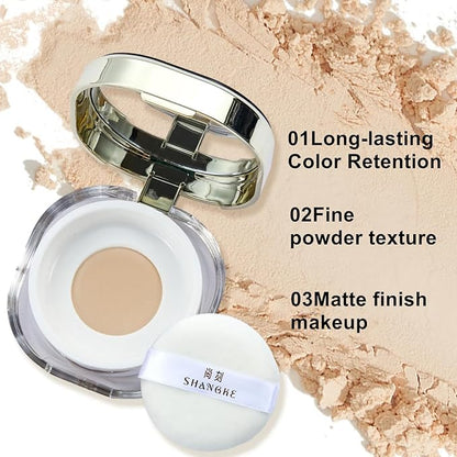 Air Soft Focus Loose Setting Powder,Matte Finish,Compact,Waterproof and Longlasting Finishing Powder,Magnetic Talc-Free Face Powders,1 Ivory White for Oily Skin.