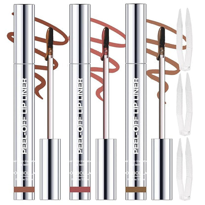 3 Colors Peel Off Lip Liner Stain with Tweezer, Long Lasting Waterproof Lip Tint Stains Makeup Set with Matte Finish for Women, Natural Look, Easy to Use, for All Skin Types (367)