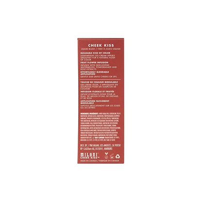 Milani Cheek Kiss Liquid Blush Makeup - Blendable & Buildable Cheek Blush, Lightweight Liquid Blusher and Cheek Color (Rose Romance)
