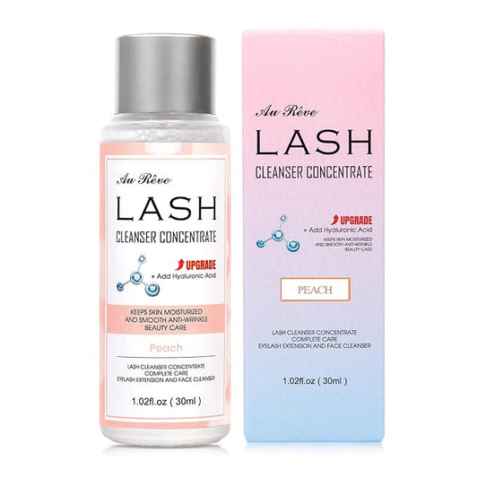 Lash Shampoo Concentrate 30ml Lash Cleanser Concentrate Add Hyaluronic Acid Oil-Free Lash Extension Shampoo Perfect for Salon，Peach