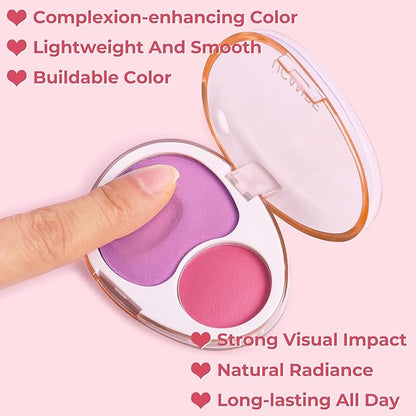 UCANBE Cream Dual Blush for Cheeks: Purple Lightweight Highly Pigmented Blush - Smooth Natural Long-lasting All-Day Face Makeup Blush（03#Lavender）