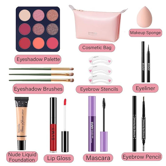 Makeup Set for Women, Makeup Full Kit for Beginners & Professionals, Travel Makeup Set for Teens & Adults, Makeup Gift Set for Girls, Eyeshadow Palette, Lip Gloss, Face & Eye Make up