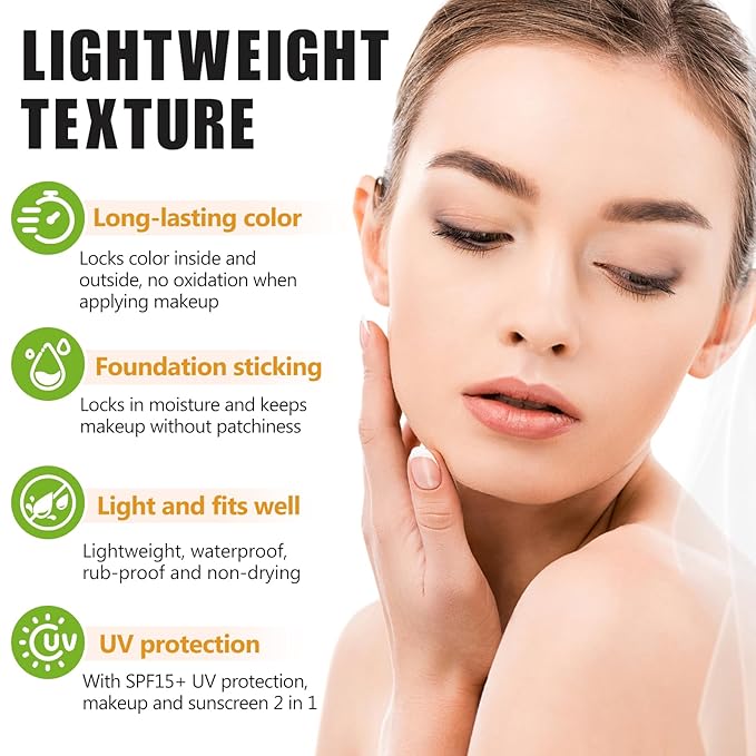 Colour Changing Foundation, 2Pack Color Changing Liquid Foundation Makeup Base Moisturizing Concealer Cover for Women, SPF15, Sunscreen, Non-Greasy, Long Lasting