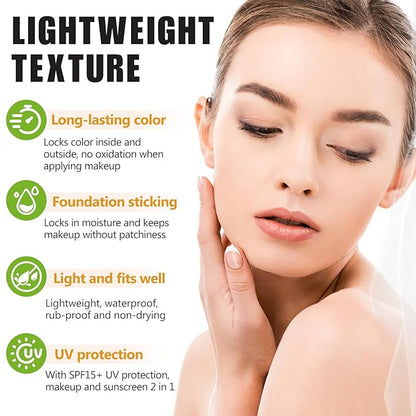 Colour Changing Foundation, 2Pack Color Changing Liquid Foundation Makeup Base Moisturizing Concealer Cover for Women, SPF15, Sunscreen, Non-Greasy, Long Lasting