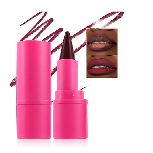 Lip Liner Long lasting, Lip Liner and Lipstick Combo, Gradient 2-in-1 Waterproof, Smooth Lip Gloss, Antique Rose Chestnut Nude Dark Brown Matte Lip Shaped Lipstick for Women, 08# Berry Go