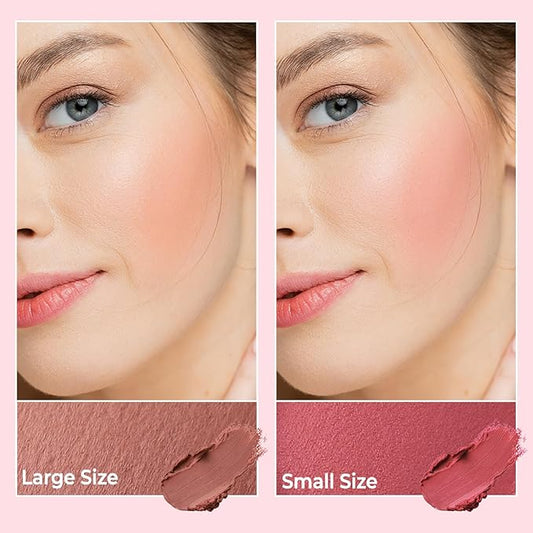 UCANBE Cream Dual Blush for Cheeks: Lightweight Highly Pigmented Blush - Smooth Natural Blush Palette - Long-lasting All-Day Face Makeup Blush（05#Crepe）