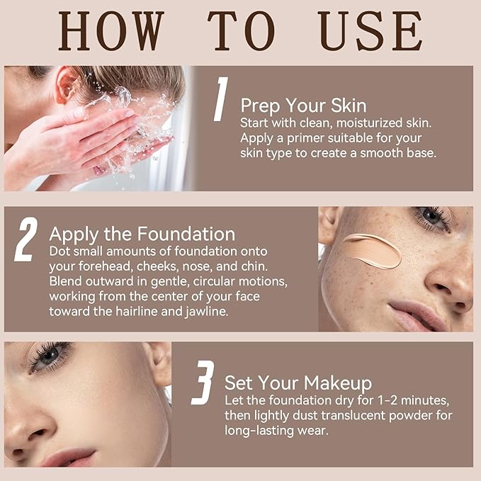 Liquid Foundation Lightweight Longwearing Face Makeup Foundation,Medium Coverage,Oil Control,For Dry, Combination to Oily Skin(Natural)