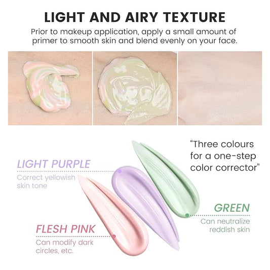 Ownest Pore Primer,Color Correcting Facial Serum,Face Makeup Primer Base,Isolation Cream,Invisible Pore,Moisturizing Essence Concealer Foundation-40G
