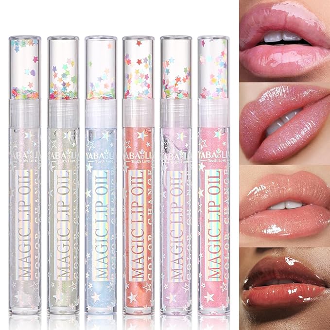 Petansy Shimmery Glitter Lip Gloss 6 Colors Liquid Lipstick Set Plumping Lip Oil | Syrupy gloss | Long Lasting | Moisturizing| High Shine | Lip Glow Set (6 Colors/Set)