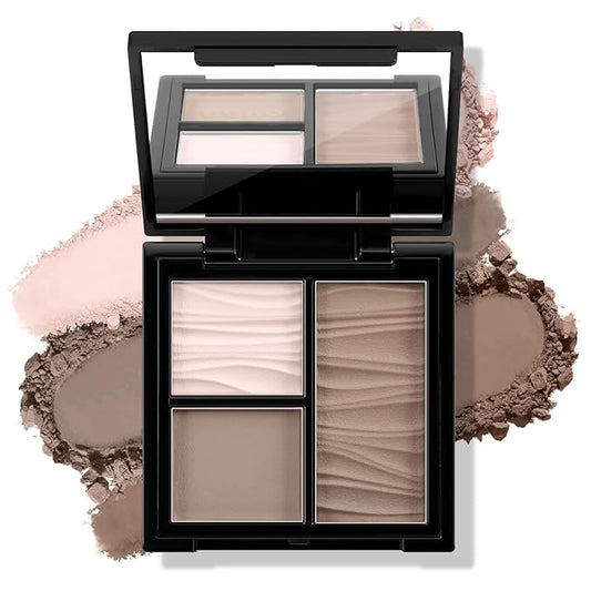 Boobeen Face Bronzer Highlighter Contour Powder Palette, Multi-use Contour Makeup Easy to Blend Face Shaping Contouring Matte Bronzer Powder Long Lasting