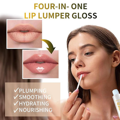 Lip Plumper Gloss, Clear Plumping Lip Gloss for Visibly Hydrated, Volumized Lips with Nourishing Ingredients to Smooth Lip Wrinkles.