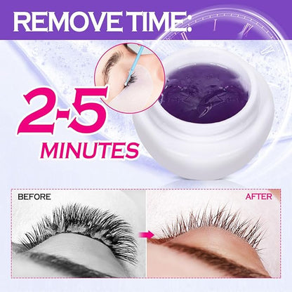 ARISON LASHES Lash Remover For Eyelash Extension Cream Remover Low Irritation Cream Remover for Sensitive Skin Fast Dissolution Professional Eyelash Extensions Salon Use(Lavender)