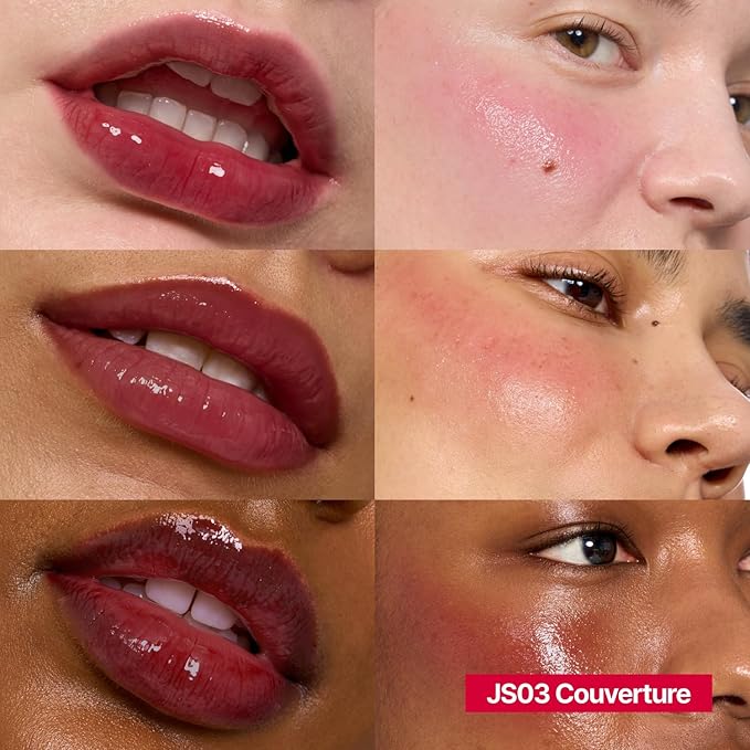Glowy Jelly Pot | Dewy Jelly Lip & Blush Color, Tinted Glow Balm, Dewy Buildable Finish – Couverture (Berry Choco) | 0.14 oz
