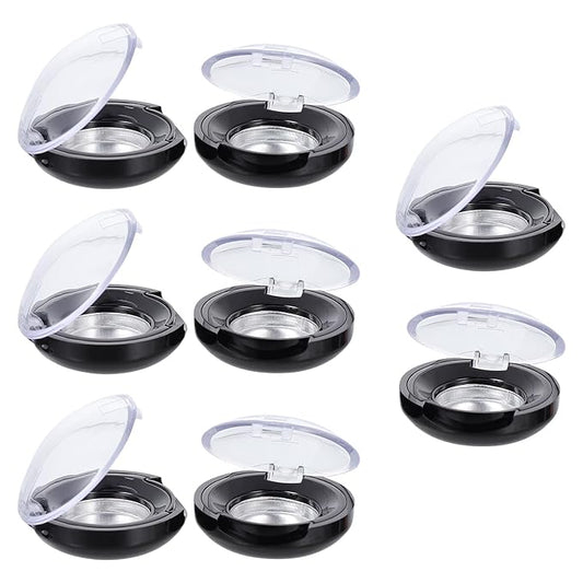Round Eyeshadow Cases : 8pcs Empty Makeup Eyeshadow Box Travel Eyeshadow Boxes Round Compact Blushes Highlighters Eyeshadow Makeup Organizer Cosmetic Containers with Tin Liner
