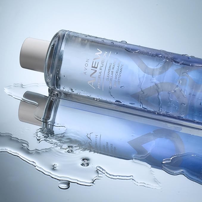 AVON Anew Hydra Fusion Micellar Cleansing Water, 10.1 fl oz – Gently Removes Dirt, Oil & Makeup, Hydrating Formula with Panthenol & Vitamin E – Hypoallergenic, Vegan, No Rinse Needed