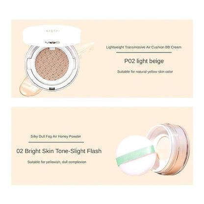 Meiyan Tang Lightweight Cushion Foundation BB Cream - Natural Coverage, Hydrating, Long-Lasting, Non-Drying, Waterproof, Anti-Sweat, Flawless Matte Finish, Unique Butterfly Puff Design