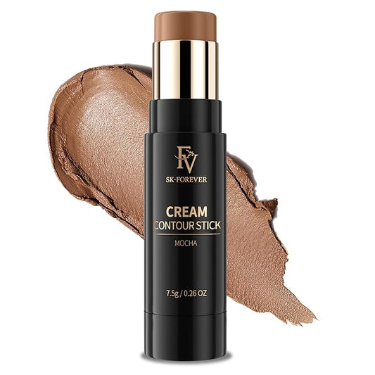 FV Contour Stick, Blendable & Smooth Cream Bronzer Stick with Natural Matte Finish, Waterproof & Highly Pigmented Face Contour Makeup Stick for Beginners, Long Lasting & Cruelty-free, 02 Mocha
