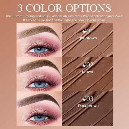 Peel Off Eyebrow Gel, Peel off Eye Brow Tinted Cream, Tinted Eye Brow, Grey Brown Tattoo Eyebrow Gel Easy Peel Off for Women, Waterproof & Sweatproof for All Skin Types(Brown)