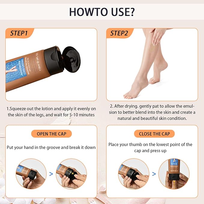 Leg Makeup Waterproof, Smooth Legs, Fade the Skin Color of Legs, Effectively Cover the Scars of Legs and Body, Long-Term Body Foundation Make-up