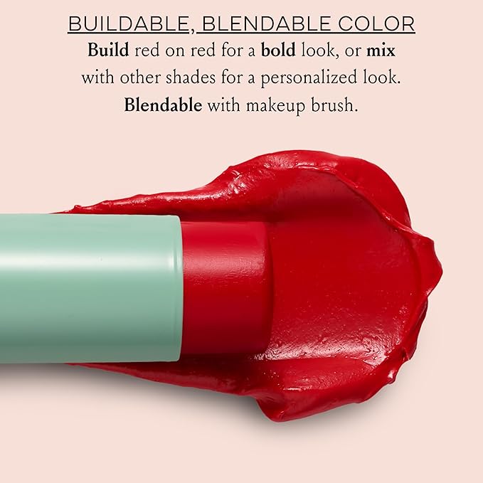 BOOM Beauty Boom Stick Parisian Red: 3-in-1 Cream Blush Stick for Eyes, Lips & Cheek, Long-Wearing Blendable & Building Color Vegan Lipstick Pen for All Skin