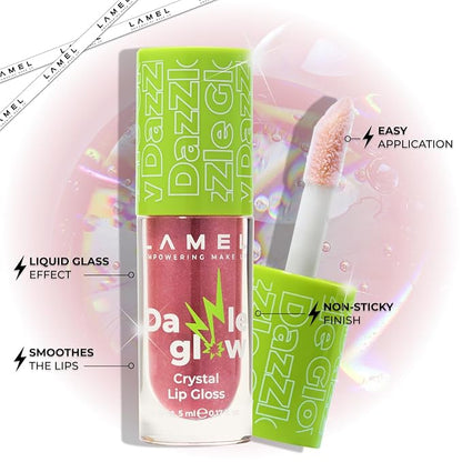 Dazzle Glow Crystal Clear Lip Gloss - Hydrating Lip Gloss - Non Sticky Lip Gloss - Colored Lip Gloss - Lip Gloss Color - Mini Lip Gloss - Moisturizing Lip Gloss - №404 You Can