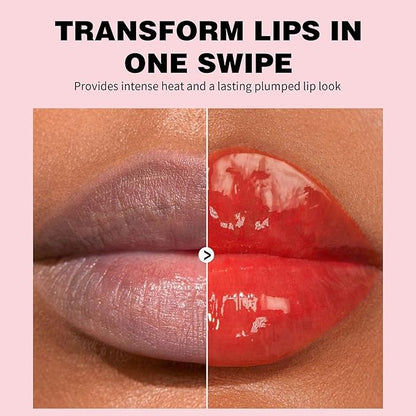 Lip Plumping Booster, Ginger Lip Plumper Gloss Lip Plumping Oil,Plump & Pout Lip Plumper,Ultra-Hydrating & Nourishing,Glossy Finish Fuller Natural Lip Gloss for Women Girls, #08 Honey Talks