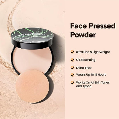 Mushroom Head Air Cushion CC Cream Strong Concealer, Moisturizing BB Cream Makeup Base Primer Even Skin Tone for All Skin Types, Face Makeup Cushion Foundation Long Lasting (Natural+Setting Powder)