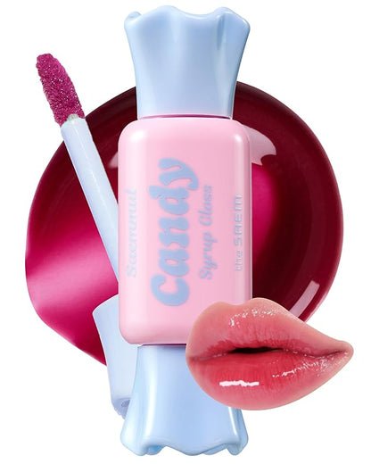 THESAEM Saemmul Candy Syrup Gloss 03 Mulberry Syrup – Buildable High Shine Bouncy Lips with Cute Candy Tint - Long Lasting Plumping & Moisturizing, 0.2 fl.oz.