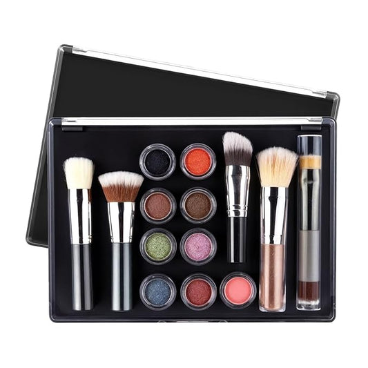 2 Pcs Magnetic Makeup Palette, XL large Magnetic Makeup Palette with Clear Top, Empty Eyeshadow Pan Dispensing Storage Box for DIY Eyeshadow Lipstick Blush Powder - 9.25'' x 6.57''