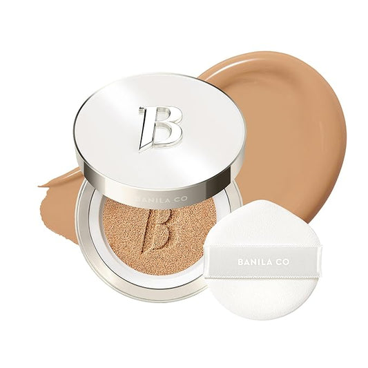 BANILA CO Covericious Ultimate Cover Cushion | Up to 100HR Long-Wear Foundation | 20 Shades for All Skin Tones | Matte & Lightweight Finish | Korean Cushion Foundation (14g / 0.49 oz), 28W CARAMEL