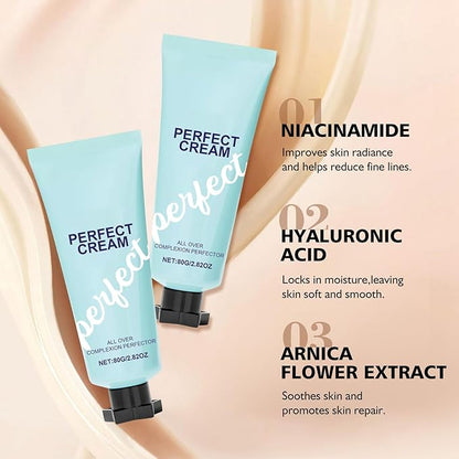 Supreme Creme All-Over Complexion Perfector - Long Lasting Supreme Cream Body Perfector - Waterproof Transfer-Resistant Skin Tint CC Cream Foundation, Hydrating Concealer Shines Natural Beauty (1PC)