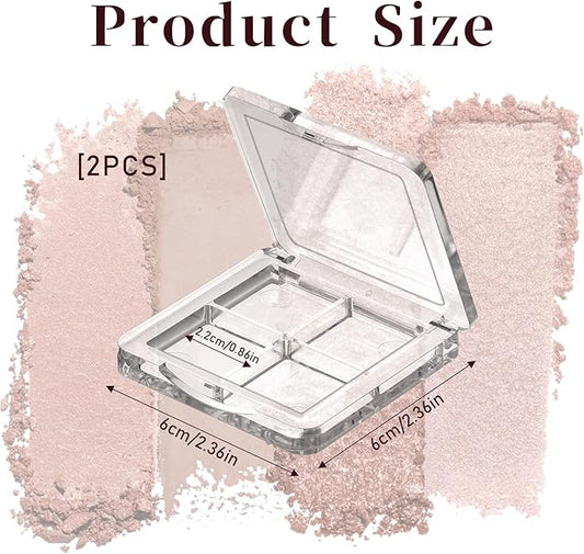 2 Pcs Empty Makeup Palette, Empty Lipstick Palette Empty Eyeshadow Palette Portable Lipstick Box Blush Eyeshadow Pan for DIY Makeup Containers