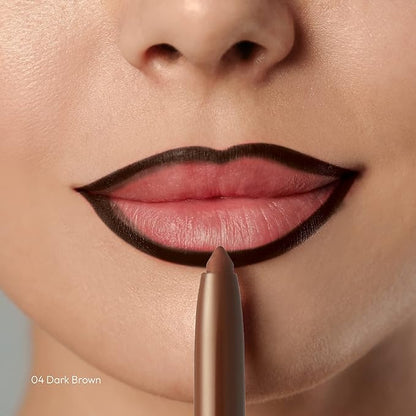 Professional Lip Liner, Long-Lasting Luxury Intense Lipliner, Creamy Retractable Easy to Use Richly Pigmented Lip Liner Pencil 3 PCS (Dark Brown)