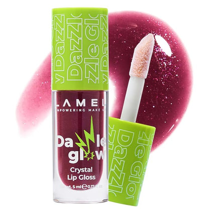 Dazzle Glow Crystal Clear Lip Gloss - Hydrating Lip Gloss - Non Sticky Lip Gloss - Colored Lip Gloss - Lip Gloss Color - Mini Lip Gloss - Moisturizing Lip Gloss - №407 Provocative