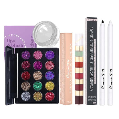 Makeup Sets, Multifunction Makeup Palettes with Mirror, 90 Eyeshadows/Compact Powder/Sequins/Bronzing Powder/Highlighter/Lip Color, Makeup kit for women full kit - #B(Orange Blush)