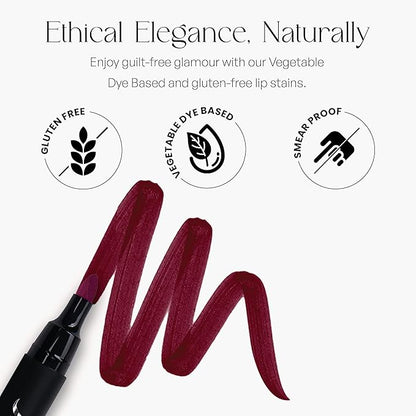 SORMÉ Smooch Proof Lip Stains with Matte Finish - Long lasting Lip Stain with A Felt-tip Nib Precision Lip Marker - Gluten Free, Vegetable Dye Based, Smear Proof, and Color Pop Lip Stain Marker - Vamp