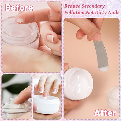4 Pcs Cosmetic Spatula Mini Makeup Spatulas for Skincare, Reusable Cosmetic Cream Spatulas Spoon, Skincare Scoop Applicator Facial Massage Beauty Tools for Mixing and Sampling Face Eye Cream