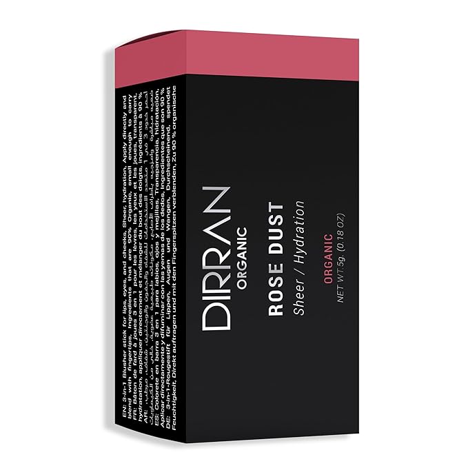 3 in 1 Natural Ingredient 90% Organic Blusher Stick For Lips, Eyes, & Cheeks, Hydration And Natural Beauty Apply directly And Blend With Fingertips, Small Enough to Carry (ROSE DUST)