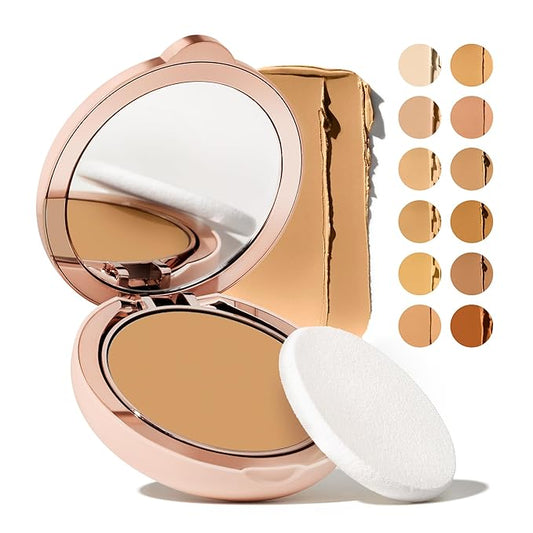 Toty by Sofia Vergara - Ilumina CC Creamy Compact SPF 50+ Rosita Bag Vegan Soft Leather Makeup Bag + Ilumina Brush - CC cream foundation with spf 50 - MAKEUP - 4N Bundle