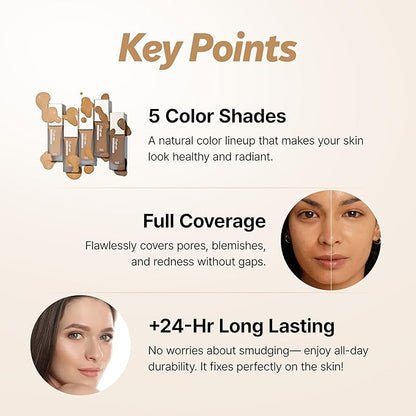 TOUCH IN SOL Pretty Filter Perfect Finish Foundation for Flawless, Natural Look - Lightweight and Full-Coverage Matte Base for All Skin Types, 1.18 fl.oz. (#2 Medium)