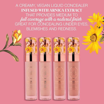 Rachel Couture Liquid Concealer | Medium to Full Coverage Fluid Concealer | Vegan & Cruelty-Free | Infused with Arnica Extract - 0.3 Fl Oz - Lemon