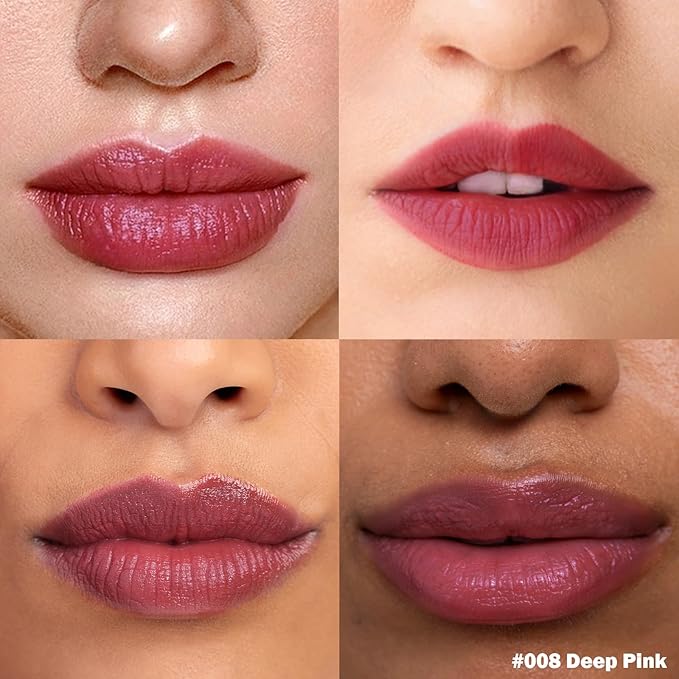 Peel Off Lip Stain NEW FORMULA - Long Lasting, Transfer Proof and Waterproof Tattoo Lip Tint, Matte Finish Lip Stain Peel Off, Infused with Vitamin E & Algin & Hydroxyacetophenone, #008 Deep Pink