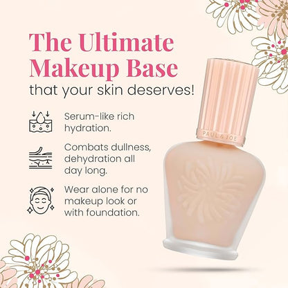 Paul & Joe Moisturizing Foundation Primer, Lightweight Makeup Primer, Sheer and illuminating Foundation Makeup, Face Makeup Base for Fair Complexions & Pink Undertones, Primer S 01 Peach, 1 fl oz